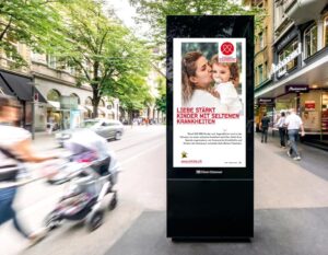 Digital Signage Werbung in Stadt