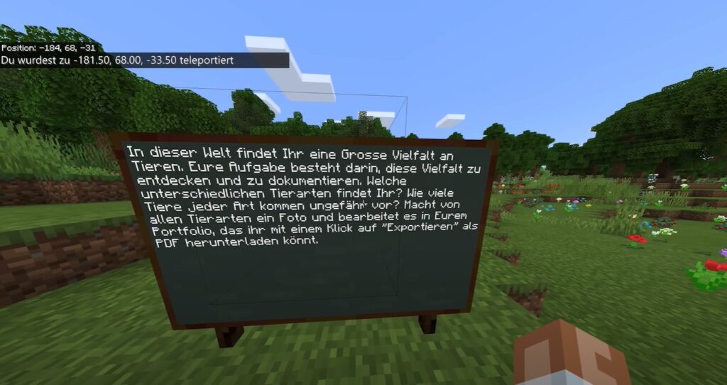 Stefan Huber lehrt Schüler in Minecraft