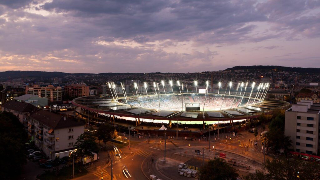 Das Stadion Letzigrund von oben.