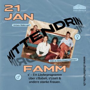 Ein Flyer der Chollerhalle zum Event von famm