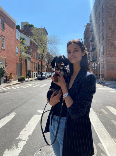 Anja Leuenberger und ihr Hund Shadow