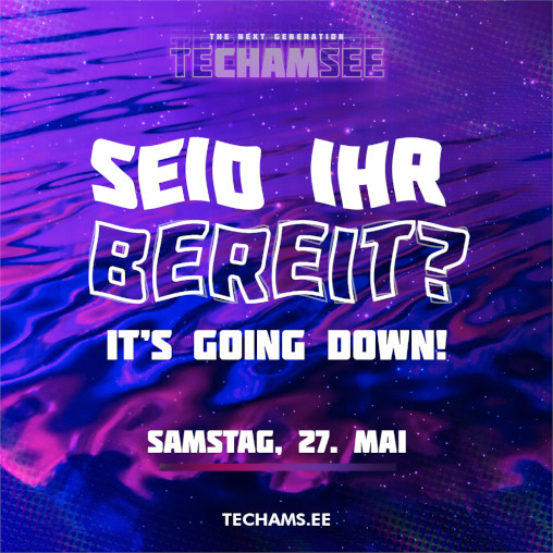 Poster für das Techamsee Festival mit Ausführungsdatum: Samstag, 27. Mai.