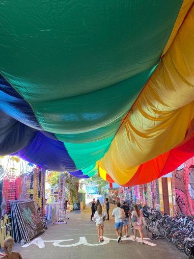 Ein Foto vom Lila Queer Festival an der Roten Fabrik, 2020.