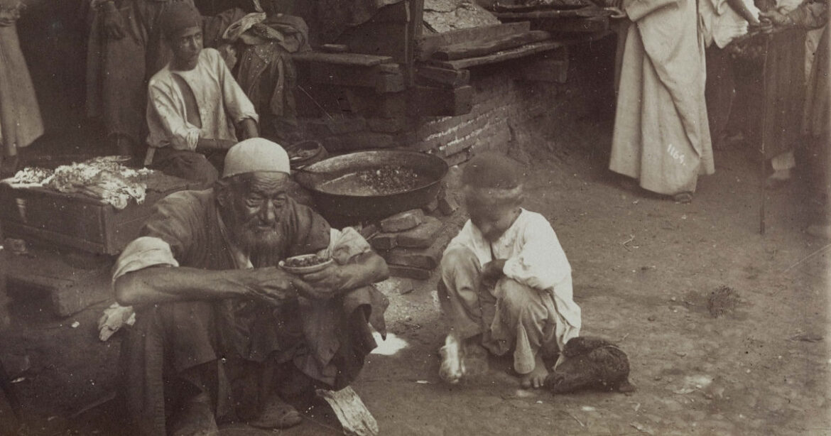 Ein Bild vom Bazar in Teheran aus dem 19. Jahrhundert