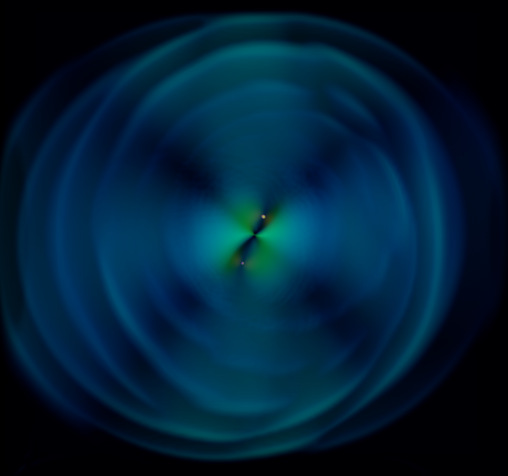 Zwei Schwarze Löcher erzeugen Gravitationswellen