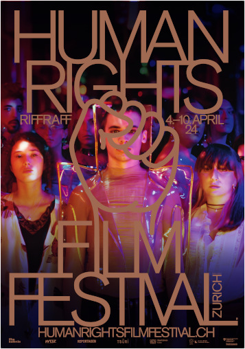 Drei junge Menschen auf dem Plakat vom Human Rights Film Festival Zürich