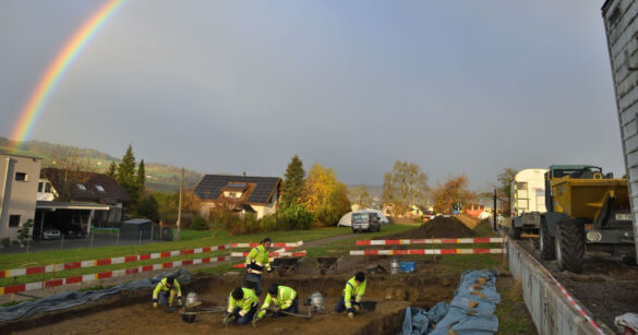 Grabung im Landwirtschaftsbereich des römischen Gutshofes in der Flur Murhubel in Triengen.